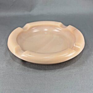 Vtg Cambridge Crown Tuscan Art Milk Slag Glass Pink 390 Ashtray Cigarettes 30s